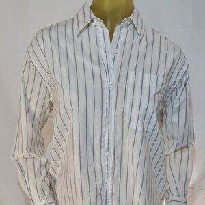 BANANA REPUBLIC White Pinstriped Blouse